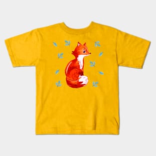 Fox Painting Hand Drawn Kids T-Shirt